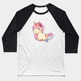 Sweet pink and blue unicorn Baseball T-Shirt